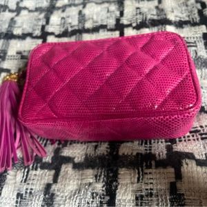 Vintage Chanel PINK Lizard Clutch